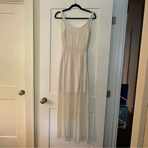 Pink Martini Lace Maxi Boho Indi Grunge Semi Sheer Dress